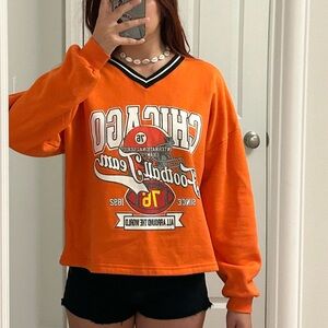 New orange and black Chicago crewneck #NFL